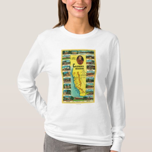 Spanische Aufträge von Kalifornien-Vertretung T-Shirt (Vorderseite)