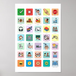 Spanische Autismus AAC PECS Mitteilung über die Me Poster