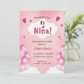 Spanische Baby Girl Dusche Einladung (Stehend Vorderseite)