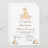 Spanische Baby Shower Girl-Einladung Einladung (Vorne/Hinten)