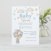 Spanische Babydusche Einladung Blue Bear Boy (Stehend Vorderseite)