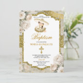 Spanische Bautizo Fiesta Niedliche Taufe der Klein Einladung (Stehend Vorderseite)