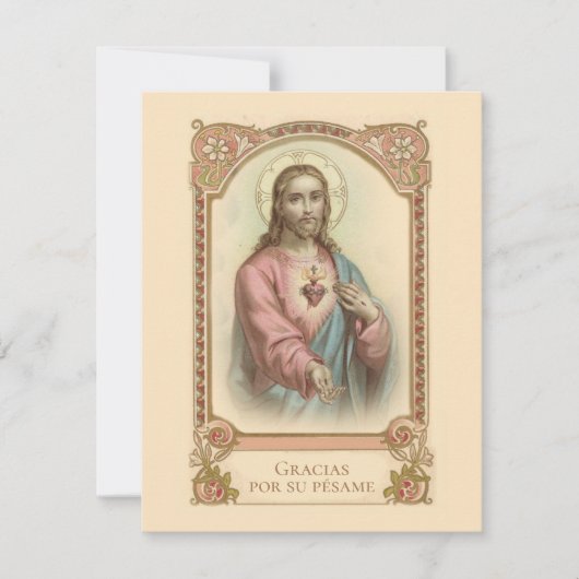 Spanische Beerdigung Beileid Heilige Karte Vielen (Vorderseite)