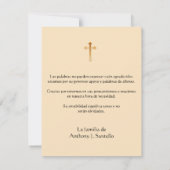 Spanische Beerdigung Beileid Heilige Karte Vielen  (Rückseite)