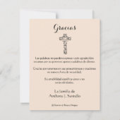 Spanische Beerdigung Beileid Heilige Karte Vielen (Rückseite)