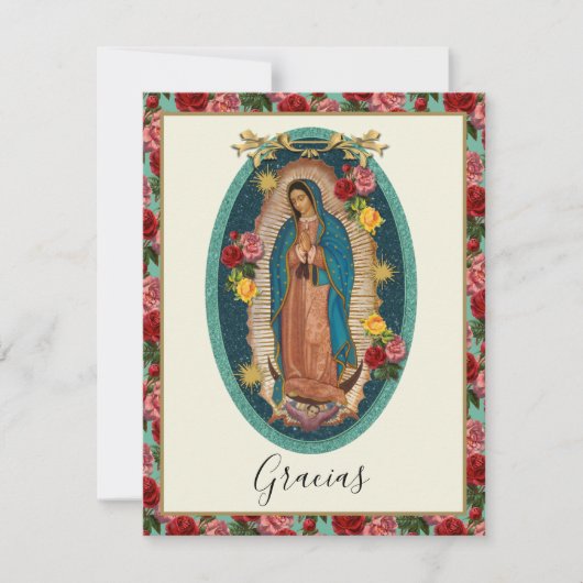 Spanische Beerdigung Guadalupe Religious Vielen Da Dankeskarte (Vorderseite)