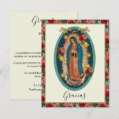 Spanische Beerdigung Guadalupe Religious Vielen Da Dankeskarte (Vorne/Hinten)