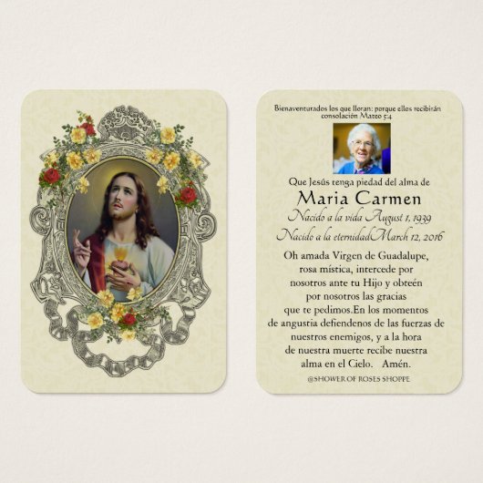 Spanische Beerdigung Heiliges Herz Jesus Heiliges  (Vorne & Hinten)