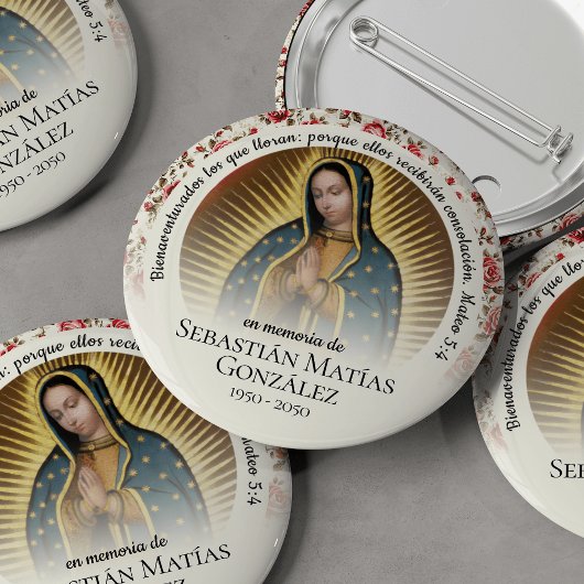 Spanische Beerdigung Virgen de Guadalupe Button