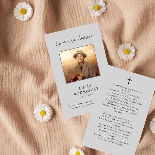 Spanische Beerdigungskarte Foto