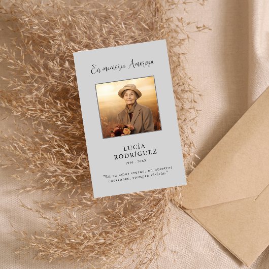 Spanische Beerdigungskarte Foto