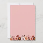 Spanische Bestätigung Rosa Blütenrosa Einladung (Rückseite)