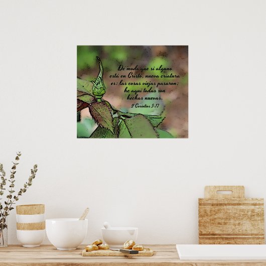 Spanische Bibelverse - Neue Kreatur - Poster (Küche)