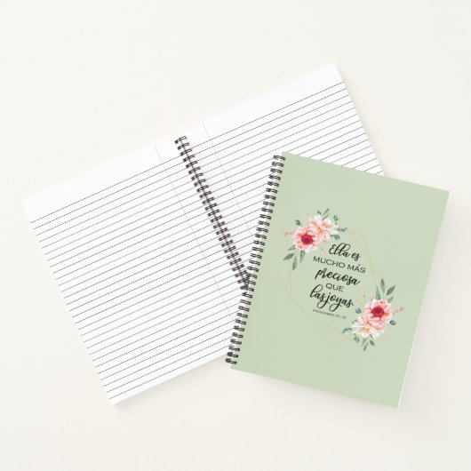 Spanische Bibelverse Proverbios 31:10 Notizblock (Innenseite)