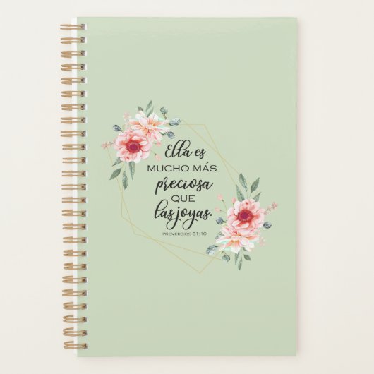 Spanische Bibelverse Proverbios 31:10 Planer (Vorderseite)