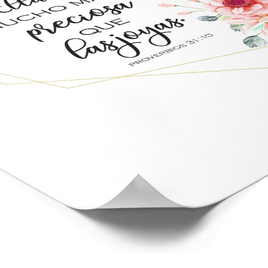 Spanische Bibelverse Proverbios 31:10 Poster (Ecke)