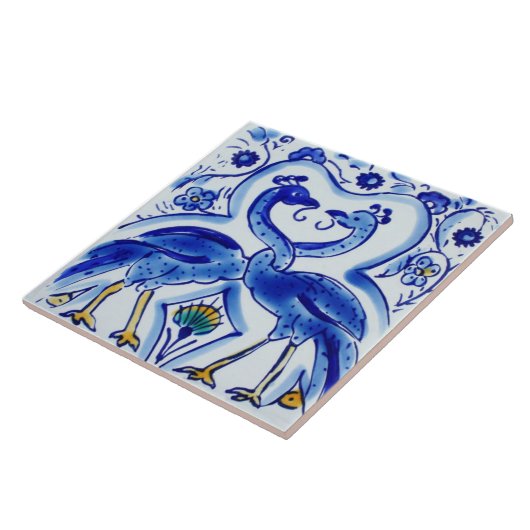 Spanische blaue u. weiße Vogel-Keramik-Foto-Fliese Fliese (Seite)