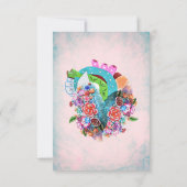 Spanische Blume Herz mexikanische Hochzeitskarte RSVP Karte (Rückseite)