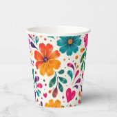 Spanische Blumenparty Pappbecher (Links)