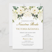 Spanische Boho-Floral-Hochzeit Einladung (Vorderseite)