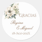 Spanische Boho-Hochzeit runder Aufkleber (Vorderseite)