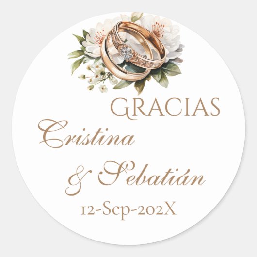 Spanische Boho-Hochzeit runder Aufkleber  (Vorderseite)