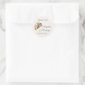 Spanische Boho-Hochzeit runder Aufkleber (Tasche)