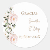 Spanische Boho-Hochzeit runder Aufkleber (Vorderseite)