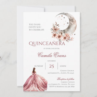 Spanische Boho Quinceanera Einladung