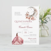 Spanische Boho Quinceanera Einladung (Stehend Vorderseite)