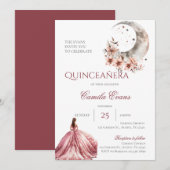 Spanische Boho Quinceanera Einladung (Vorne/Hinten)