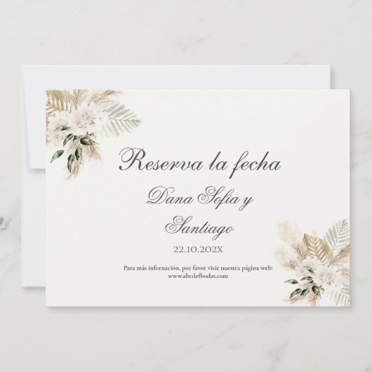 Spanische Boho Save the Date Karte (Vorderseite)