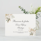 Spanische Boho Save the Date Karte (Stehend Vorderseite)