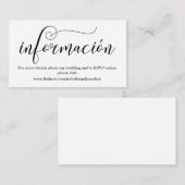 Spanische Calligraphy Wedding Website Enclosure Ca Begleitkarte (Vorne/Hinten)