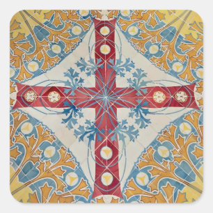 Spanische Cross Tiles Quadratischer Aufkleber