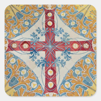 Spanische Cross Tiles Quadratischer Aufkleber