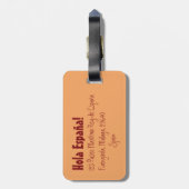 Spanische Dame mit Fan und Rose im Haar Gepäckanhänger (Rückseite vertikal)