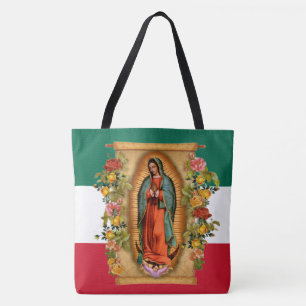 Spanische Dame von Guadalupe Mexikanische Flagge R Tasche