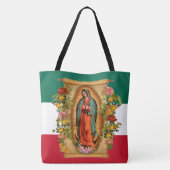Spanische Dame von Guadalupe Mexikanische Flagge R Tasche (Rückseite)