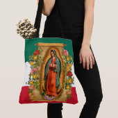Spanische Dame von Guadalupe Mexikanische Flagge R Tasche (Von Nahem)