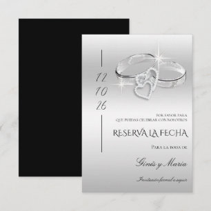 Spanische dekorative glitzernde silberne Eheringe Save The Date