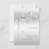 Spanische dekorative glitzernde silberne Hochzeits RSVP Karte (Vorderseite)