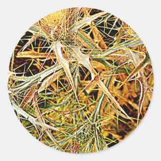 Spanische Distel Runder Aufkleber