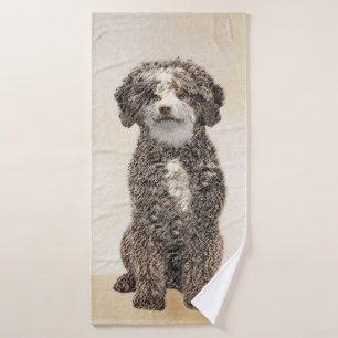 Spanische Dog Malerei - Niedliche Original Hunde K Badhandtuch Set