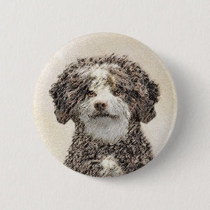 Spanische Dog Malerei - Niedliche Original Hunde K Button