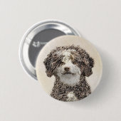 Spanische Dog Malerei - Niedliche Original Hunde K Button (Vorne & Hinten)
