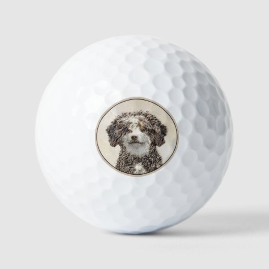Spanische Dog Malerei - Niedliche Original Hunde K Golfball (Vorderseite)