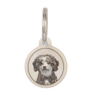 Spanische Dog Malerei - Niedliche Original Hunde K Haustiermarke
