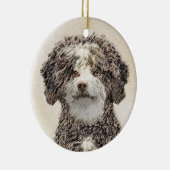 Spanische Dog Malerei - Niedliche Original Hunde K Keramik Ornament (Rechts)