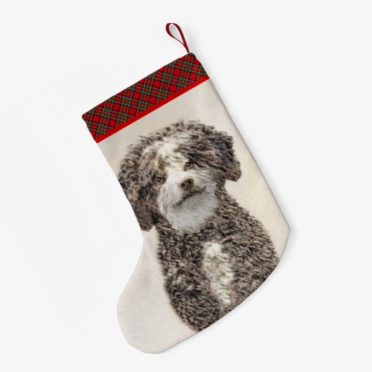 Spanische Dog Malerei - Niedliche Original Hunde K Kleiner Weihnachtsstrumpf (Rückseite (Hängend))